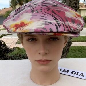 NWT I.AM.GIA Pink and White Patterned Cap